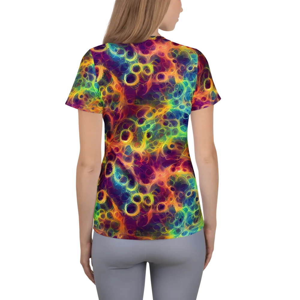 Neon Whorl on Women's Athletic T-Shirt — Back