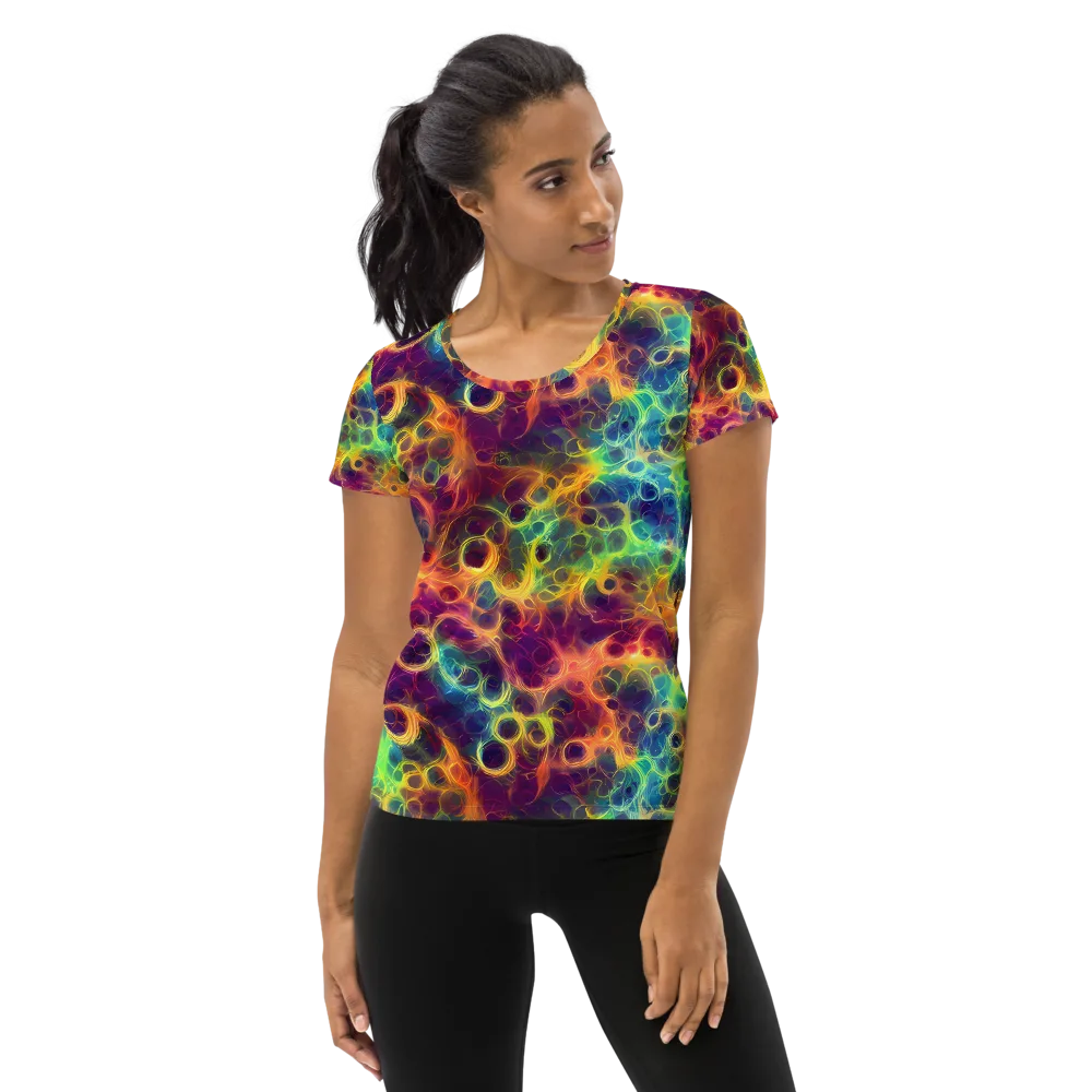 Neon Whorl on Women's Athletic T-Shirt — Front