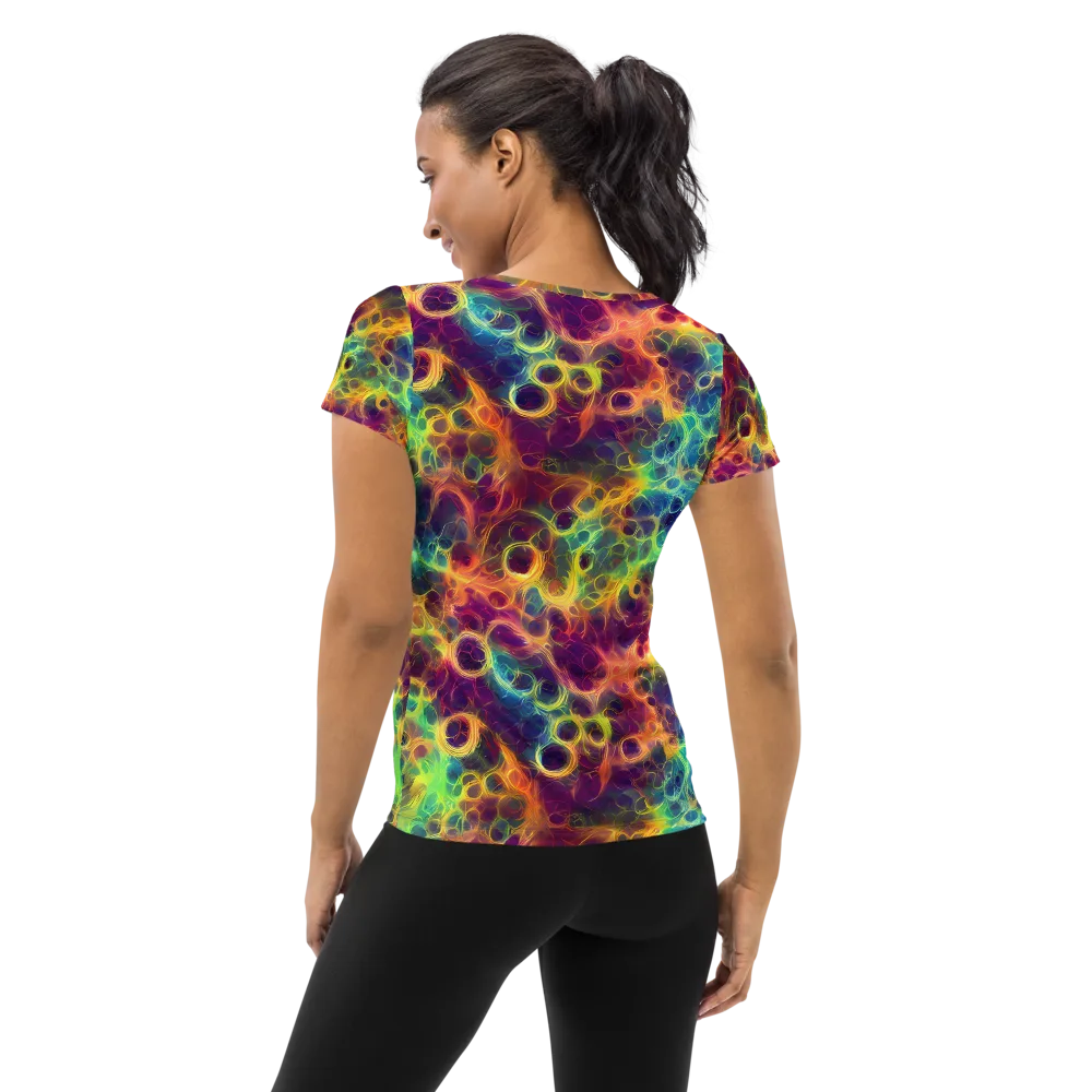 Neon Whorl on Women's Athletic T-Shirt — Back