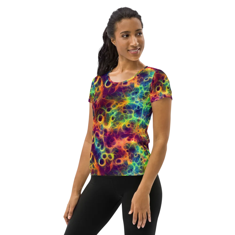 Neon Whorl on Women's Athletic T-Shirt — Left