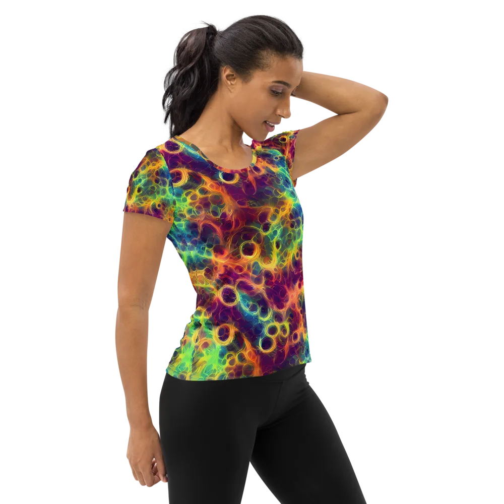 Neon Whorl on Women's Athletic T-Shirt — Right