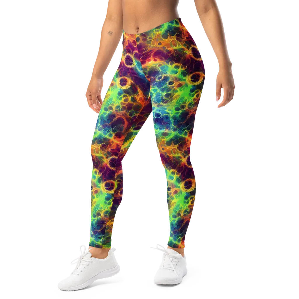 Neon Whorl on Leggings — Left Front
