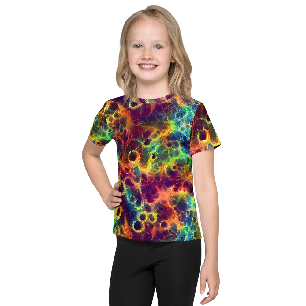 Neon Whorl on Kids Crew Neck T-Shirt — Front