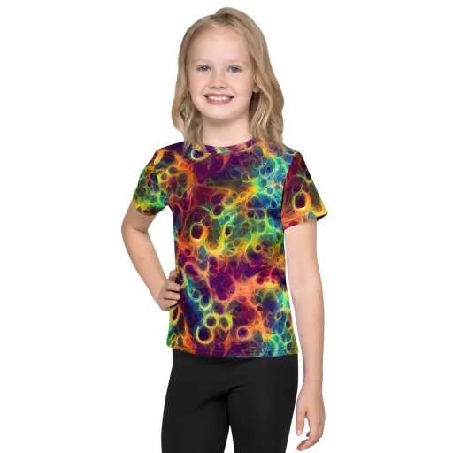 Neon Whorl on a Kids Crew Neck T-Shirt