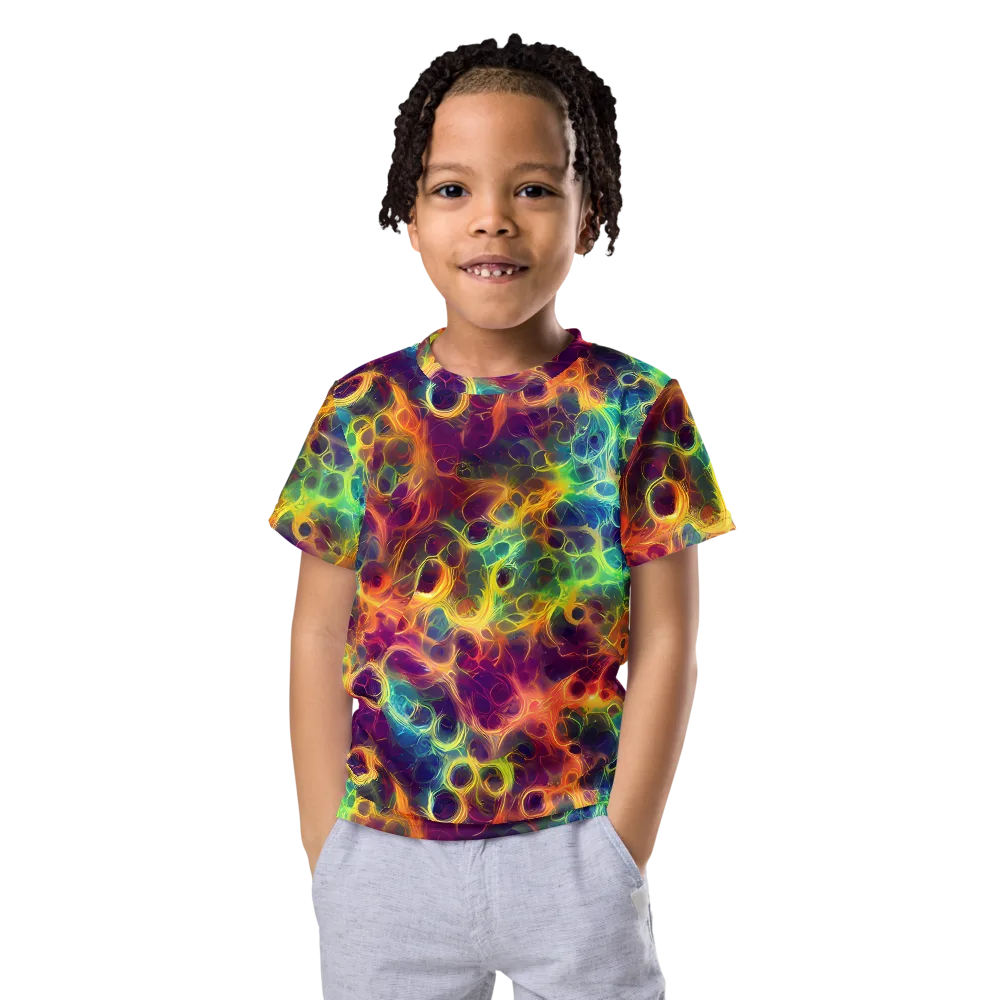 Neon Whorl on Kids Crew Neck T-Shirt — Front
