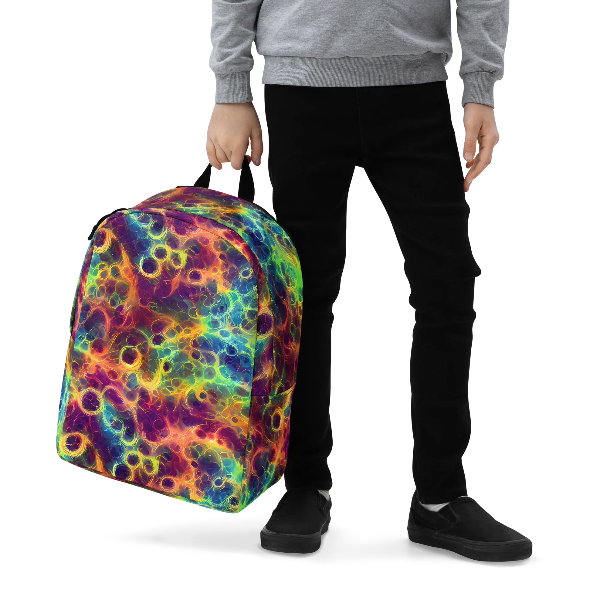 Neon Whorl on Minimalist Backpack — Zoomed-in