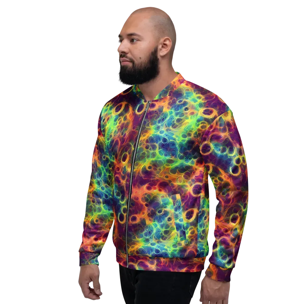 Neon Whorl on Bomber Jacket — Left