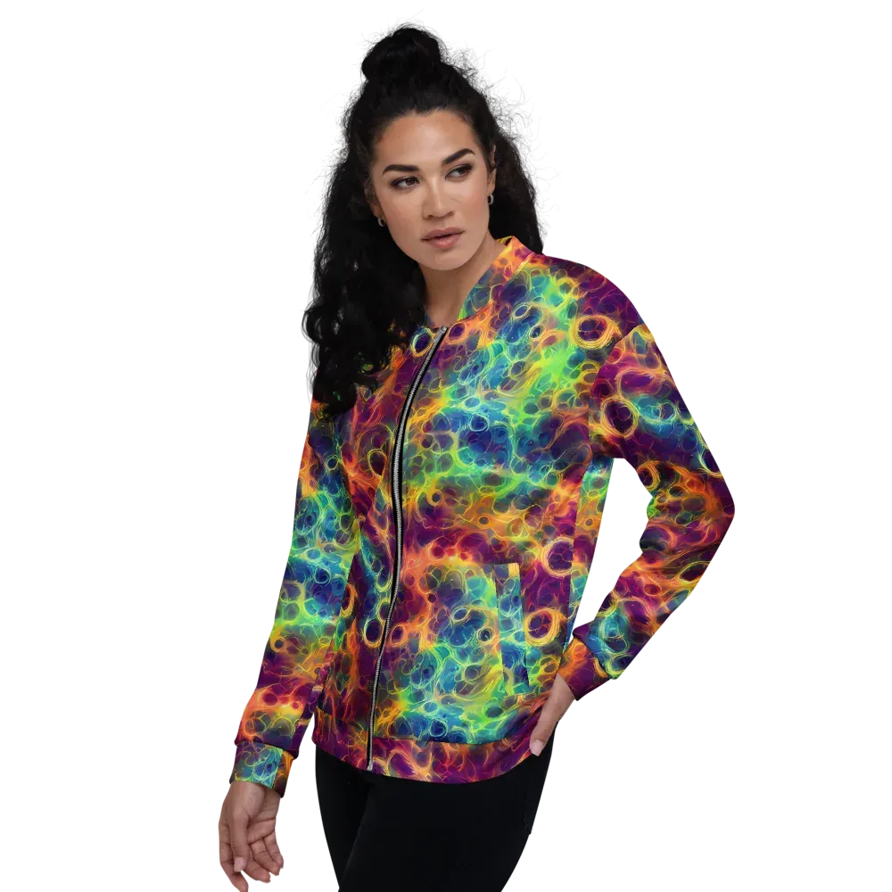 Neon Whorl on Bomber Jacket — Left