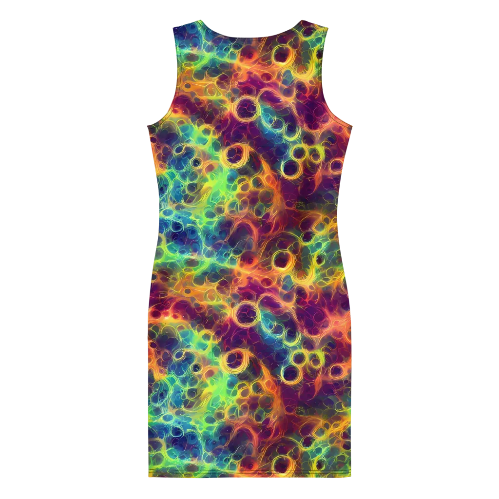 Neon Whorl on Bodycon Dress — Back