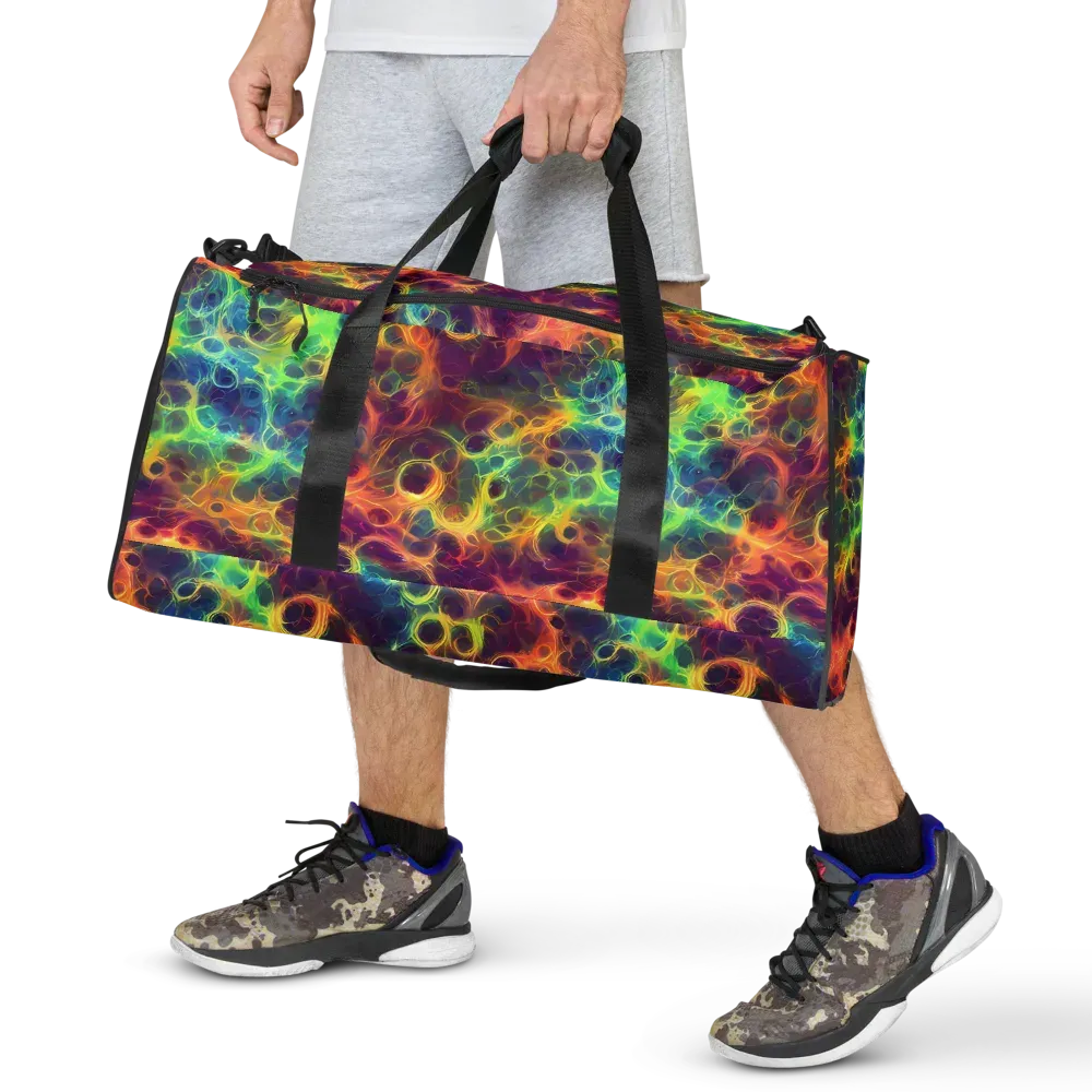 Neon Whorl on Duffle Bag — Front