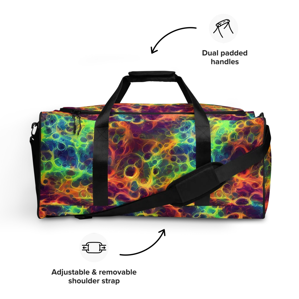Neon Whorl on Duffle Bag — Front