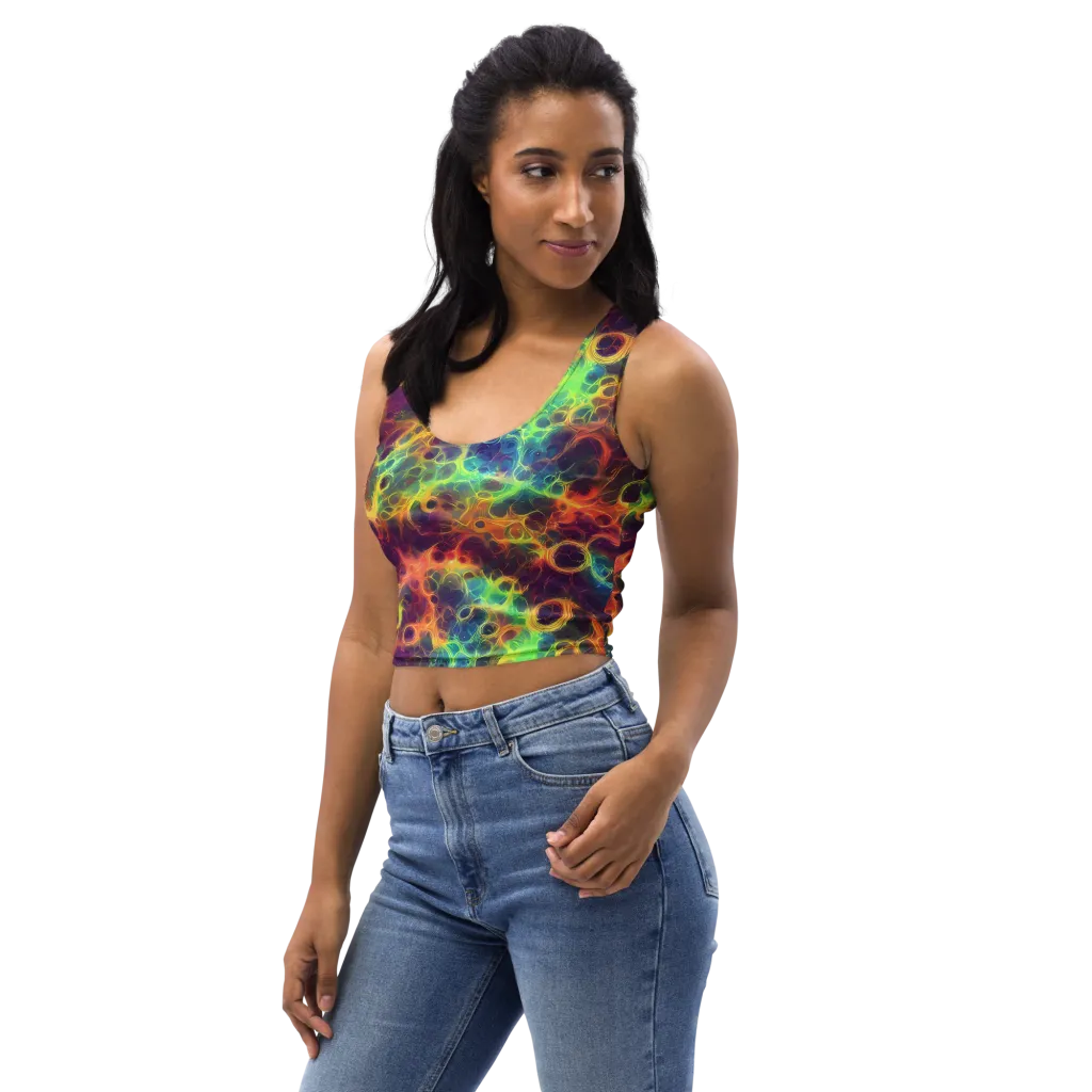 Neon Whorl on Crop Top — Left Front