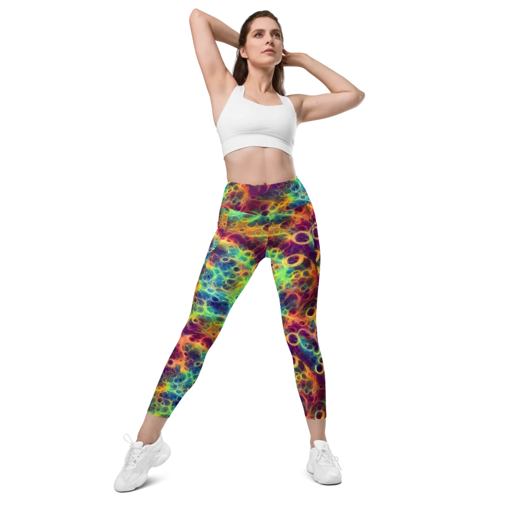 Neon Whorl on Leggings with Pockets — Front