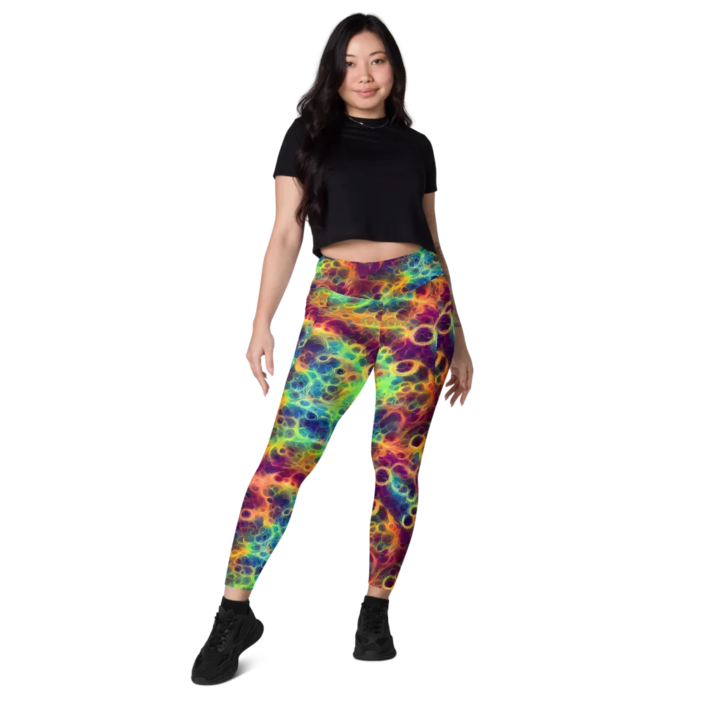 Neon Whorl on Leggings with Pockets — Front