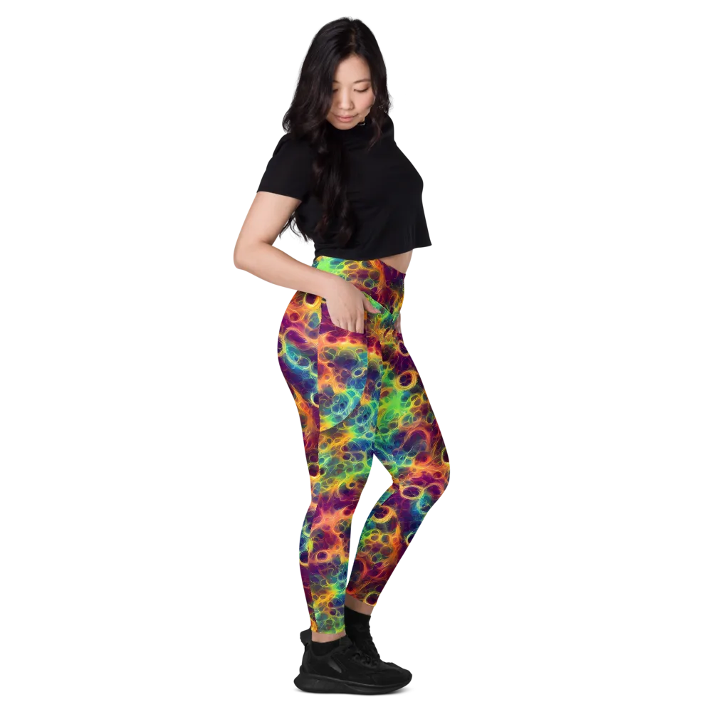 Neon Whorl on Leggings with Pockets — Right