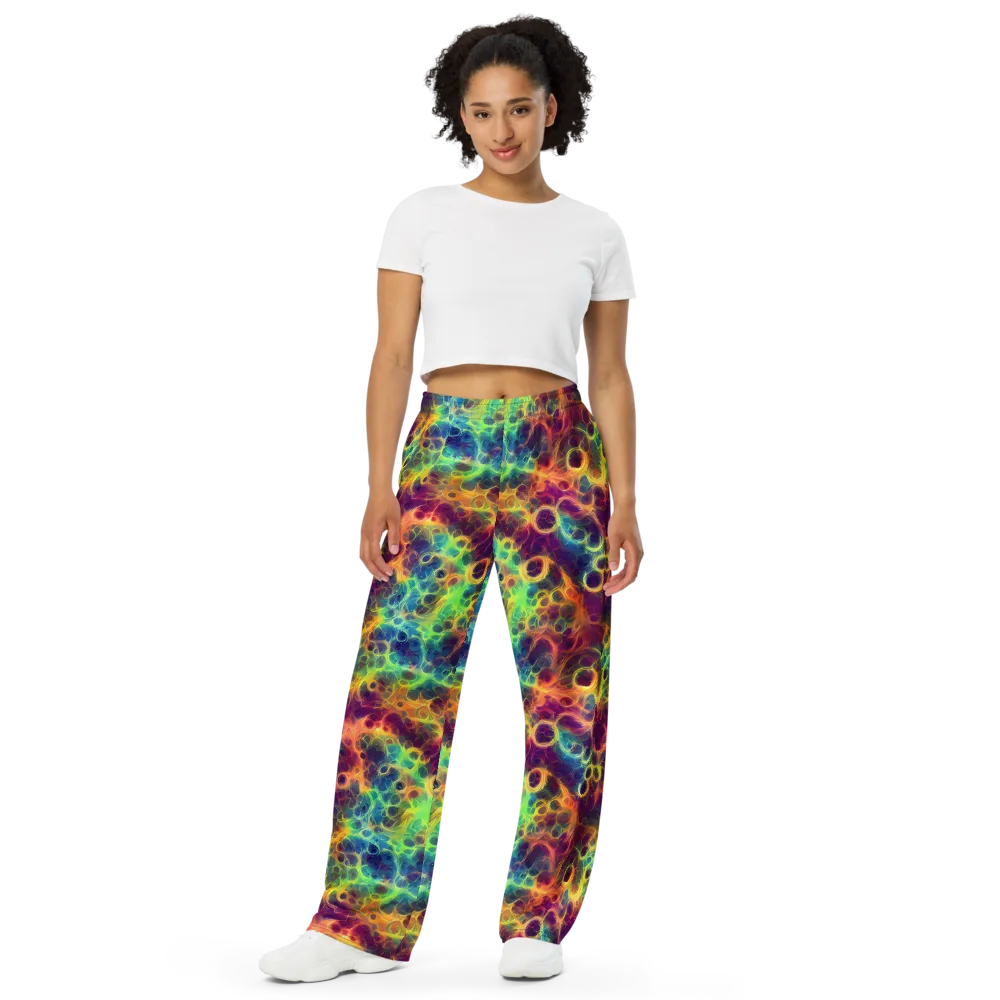 Neon Whorl on Wide-Leg Pants — Front