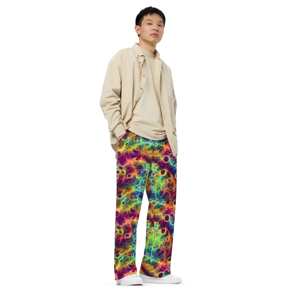 Neon Whorl on Wide-Leg Pants — Right Front