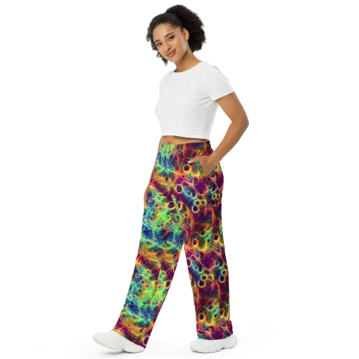 Neon Whorl on a Wide-Leg Pants