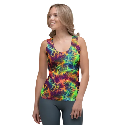 Neon Whorl on a Women's Tank Top