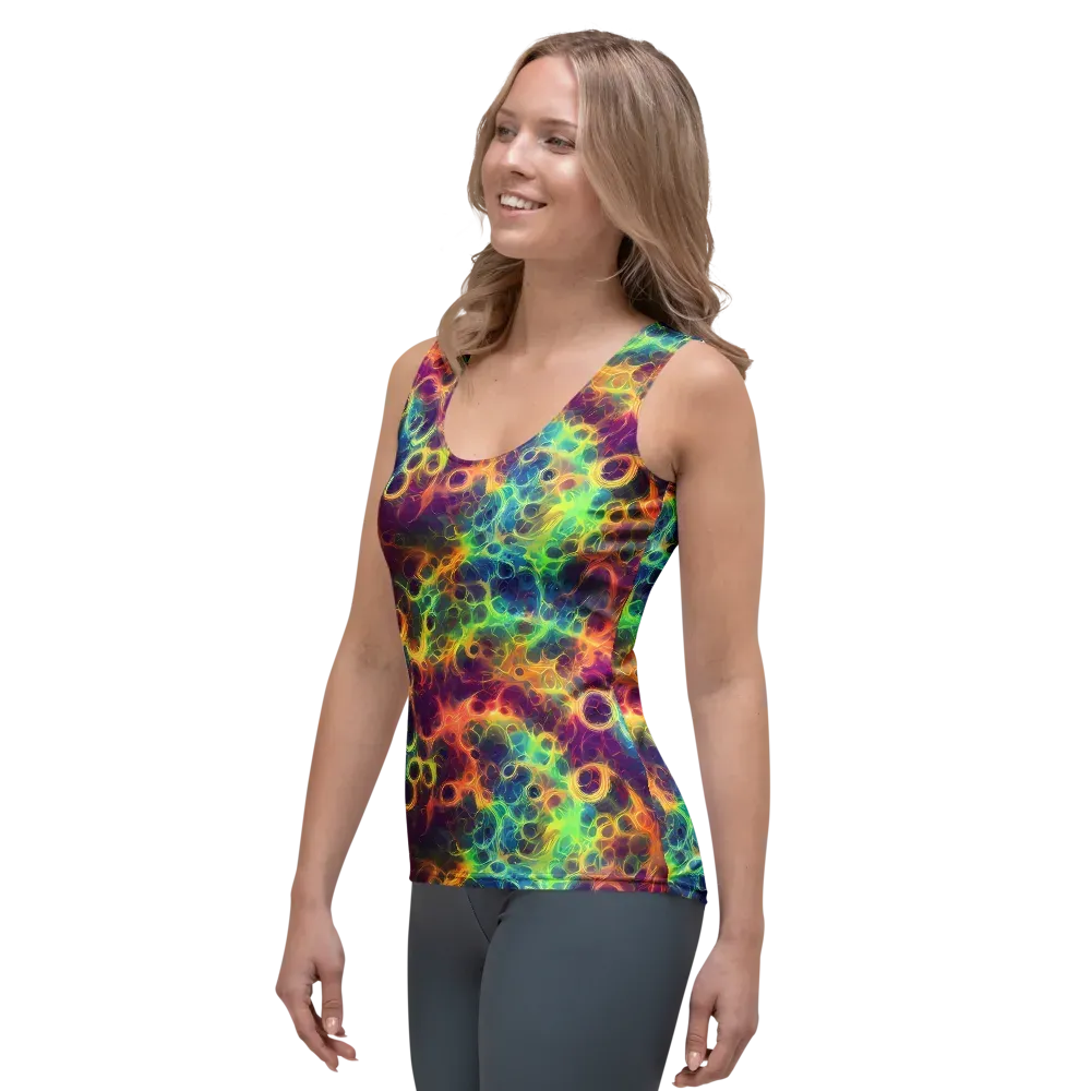 Neon Whorl on Women's Tank Top — Left Front