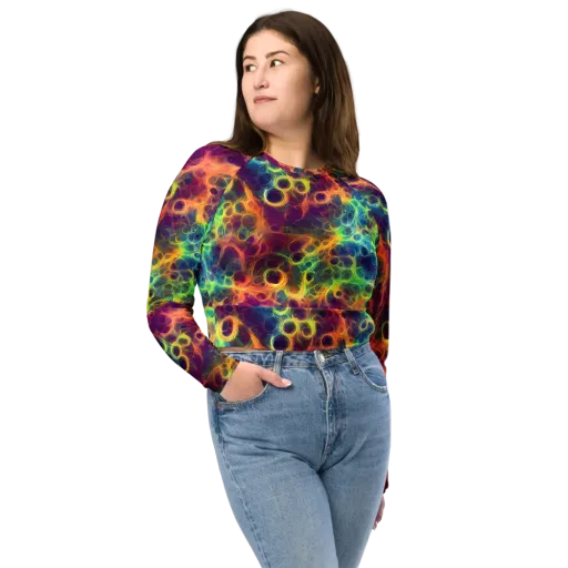 Neon Whorl on a Long Sleeve Crop Top