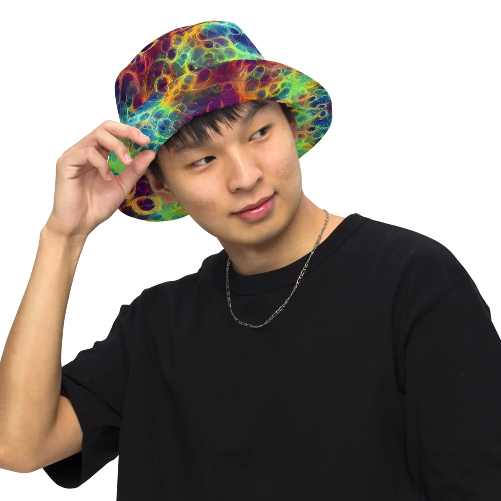 Neon Whorl on Reversible Bucket Hat — Front Inside