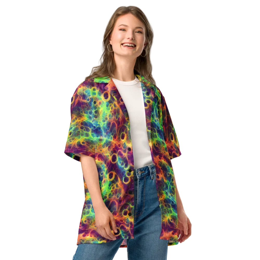Neon Whorl on Button Shirt — Front