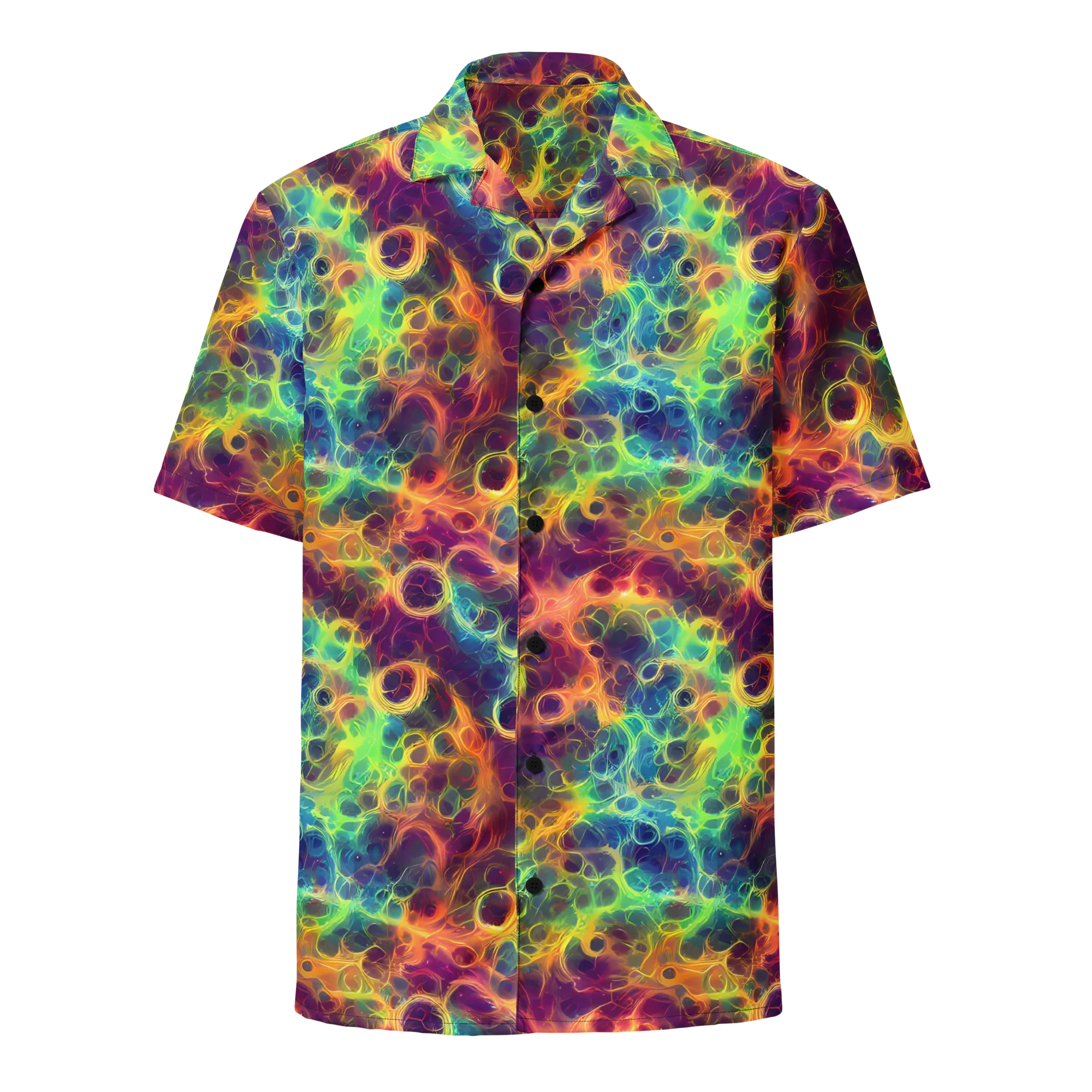 Neon Whorl on Button Shirt — Front