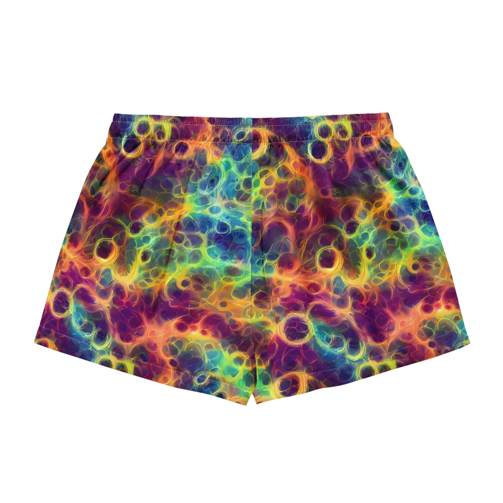 Neon Whorl on Women's Pajama Shorts — Back