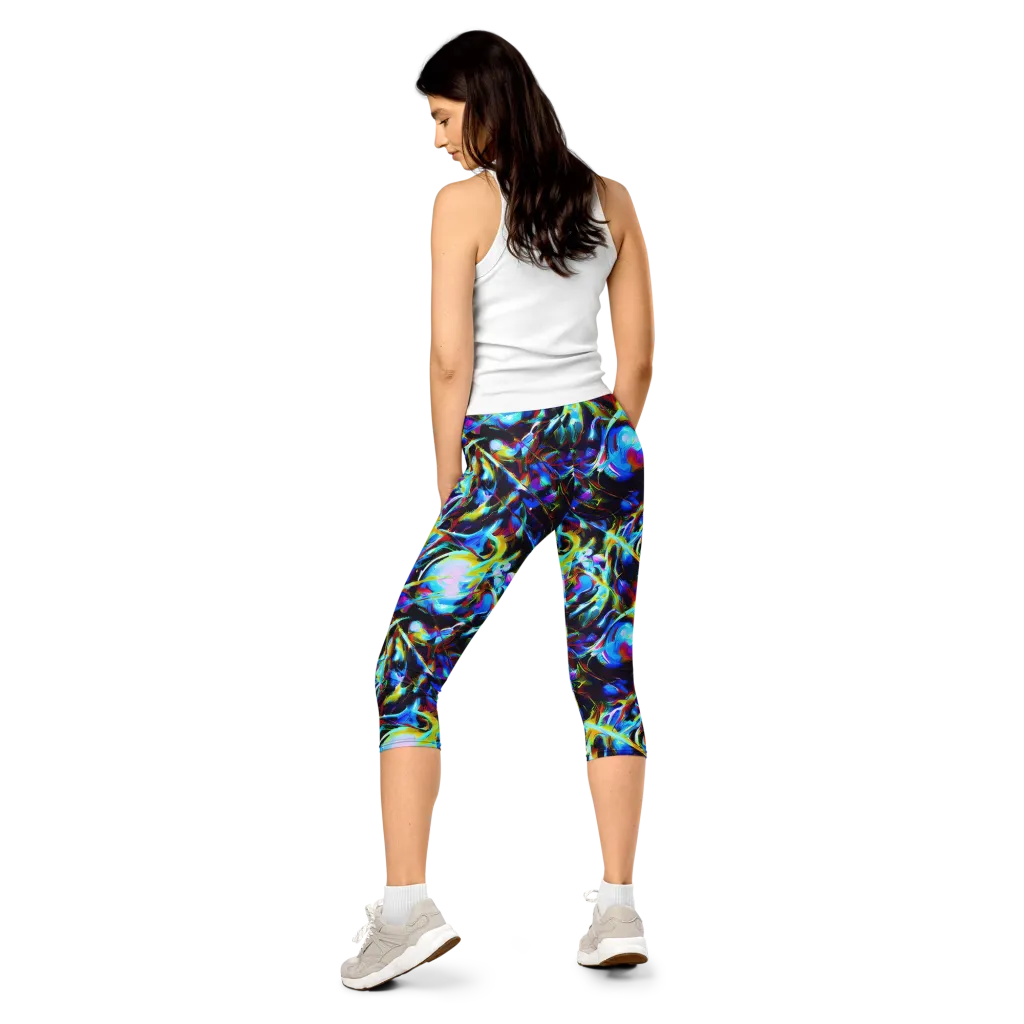 Spectrum Collision on Capri Leggings — Back