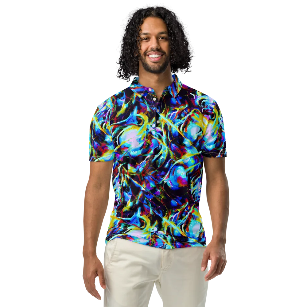 Spectrum Collision on Men's Slim Fit Polo Shirt — Front