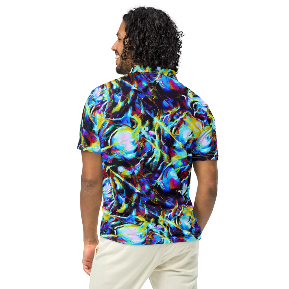 Spectrum Collision on Men's Slim Fit Polo Shirt — Back
