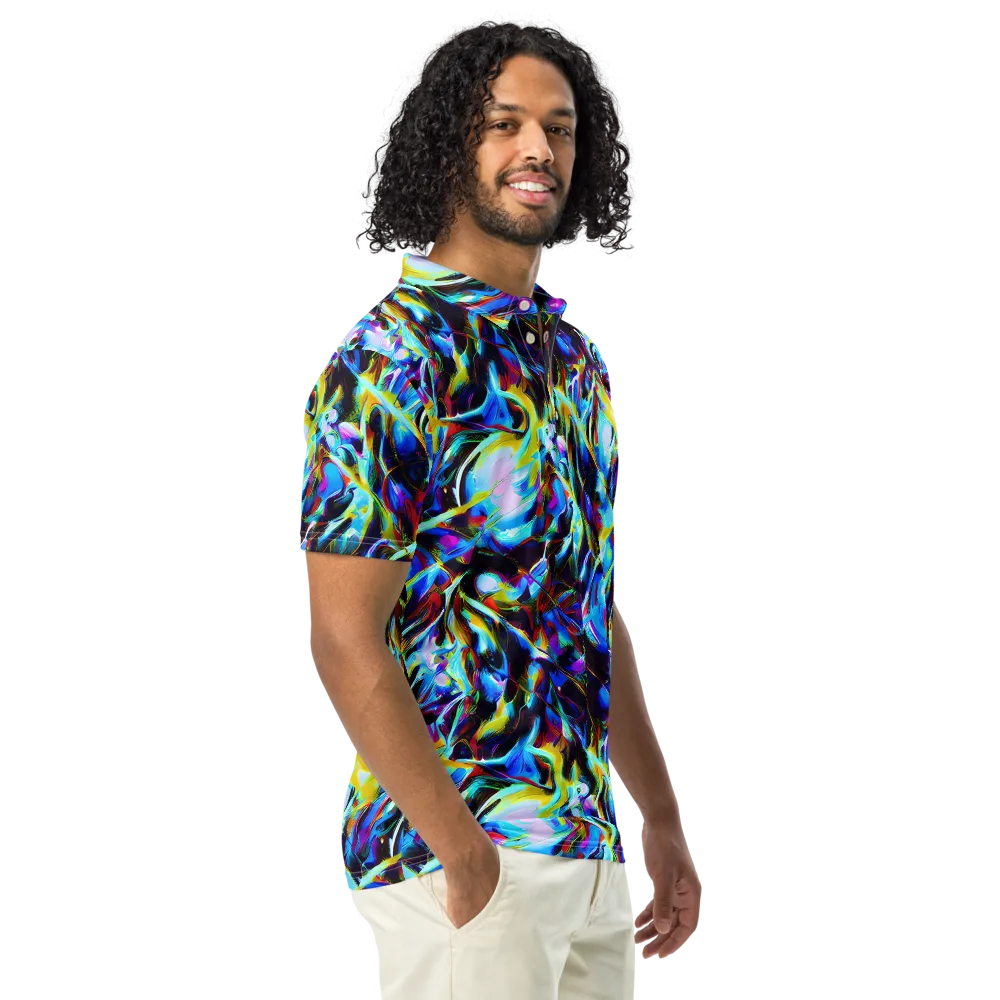 Spectrum Collision on Men's Slim Fit Polo Shirt — Right Front