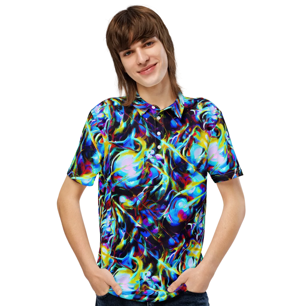 Spectrum Collision on Men's Slim Fit Polo Shirt — Front