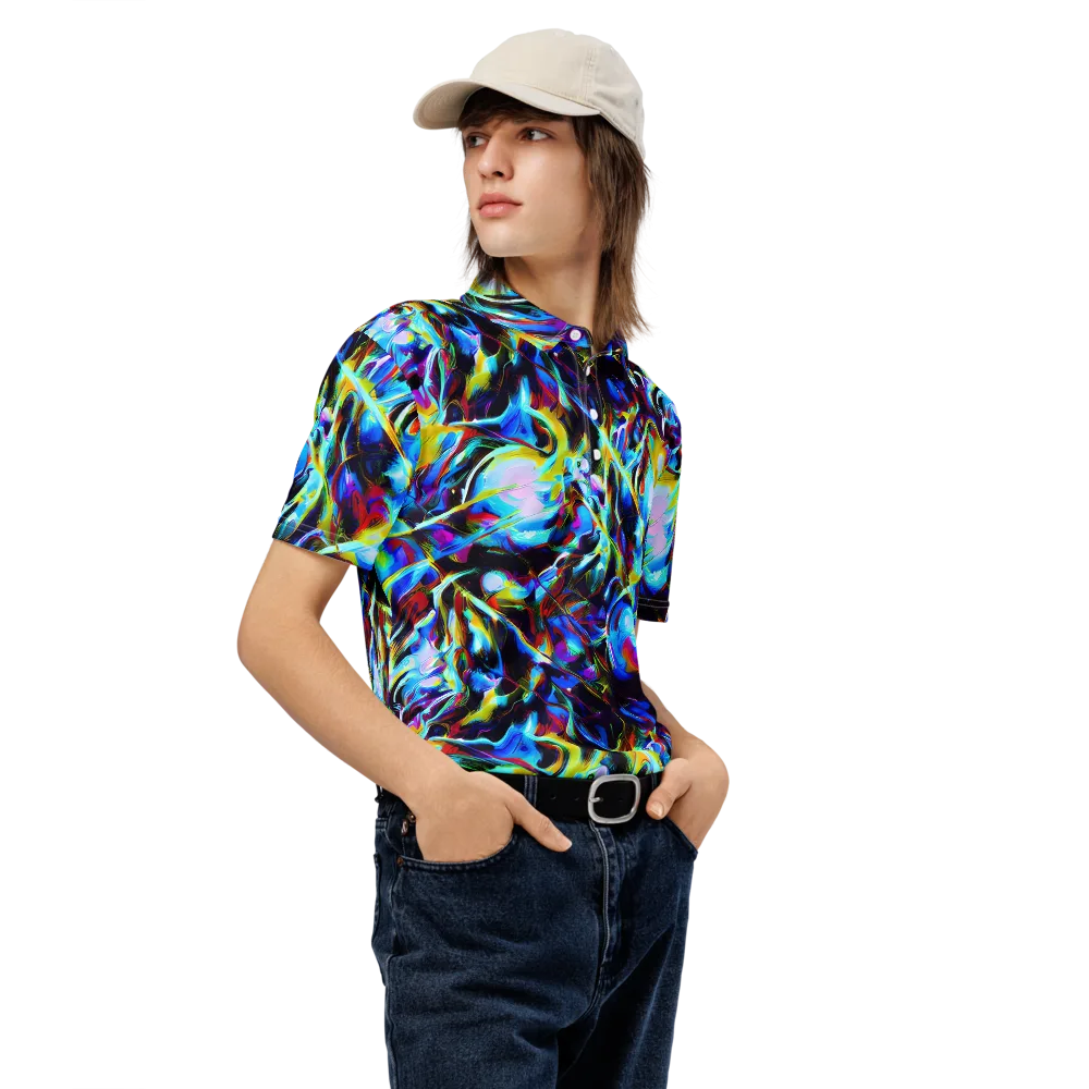 Spectrum Collision on Men's Slim Fit Polo Shirt — Right Front