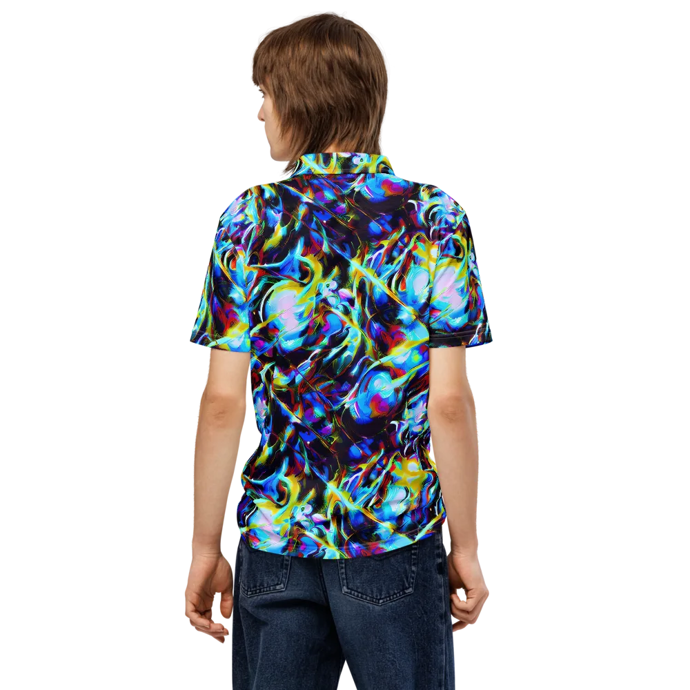 Spectrum Collision on Men's Slim Fit Polo Shirt — Back