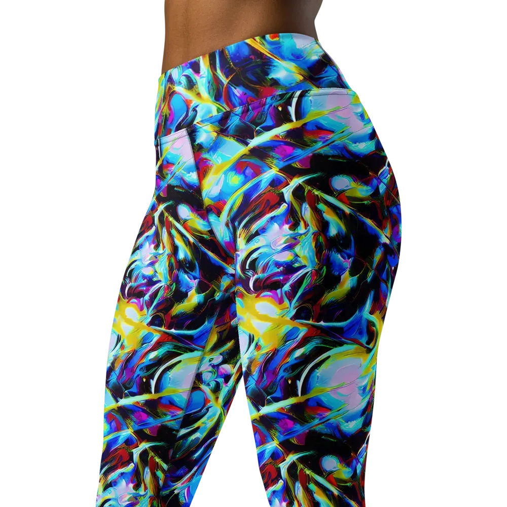 Spectrum Collision on Yoga Leggings — Left Front