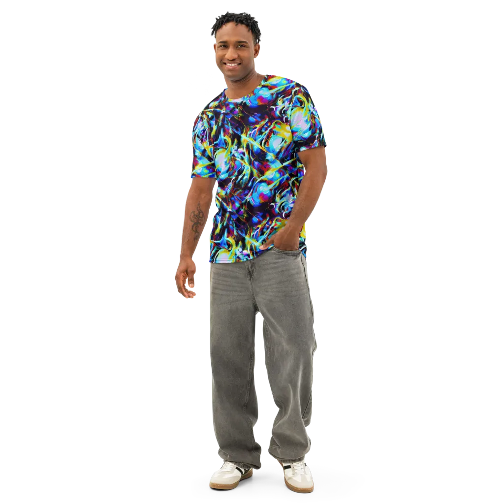Spectrum Collision on Men's Cotton Crew Neck T-Shirt — Front