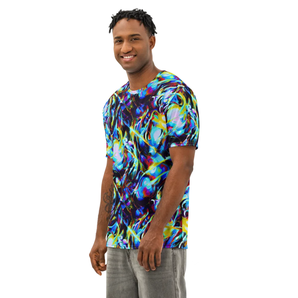 Spectrum Collision on Men's Cotton Crew Neck T-Shirt — Left Front