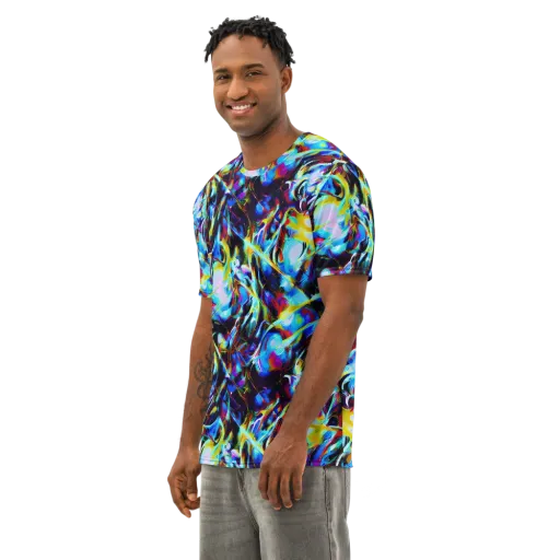 Spectrum Collision on a Men's Cotton Crew Neck T-Shirt