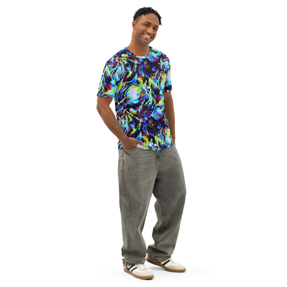 Spectrum Collision on Men's Cotton Crew Neck T-Shirt — Right Front