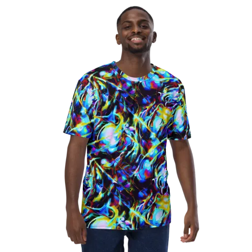 Spectrum Collision on a Men's Crew Neck T-Shirt