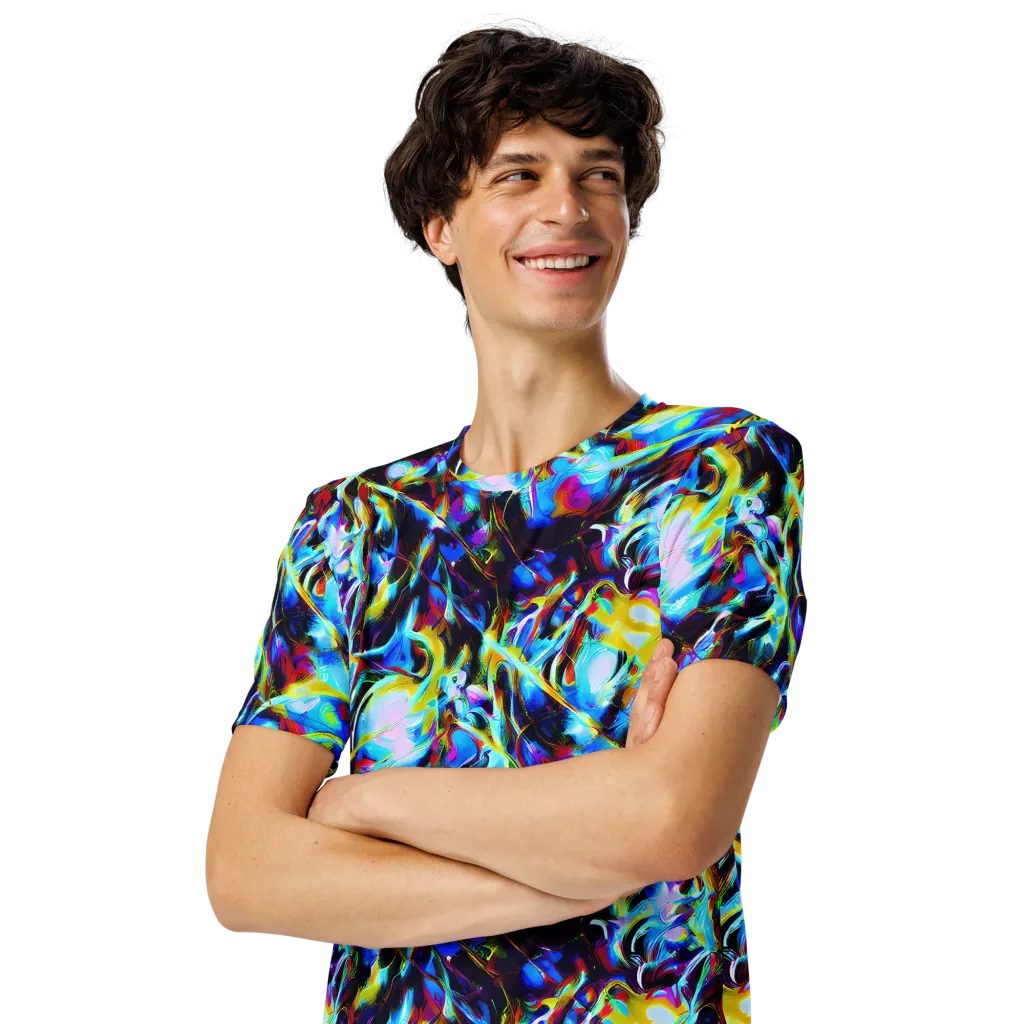 Spectrum Collision on Men's Crew Neck T-Shirt — Left Front