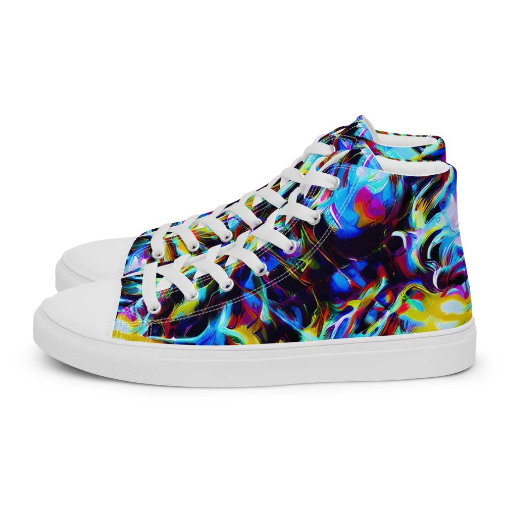 Spectrum Collision on Men's High Top Canvas Shoes — Left