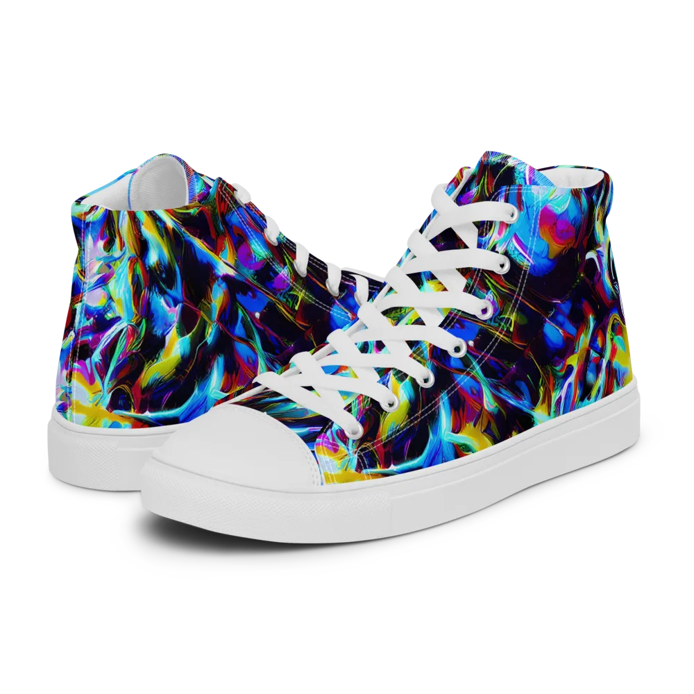 Spectrum Collision on Men's High Top Canvas Shoes — Left