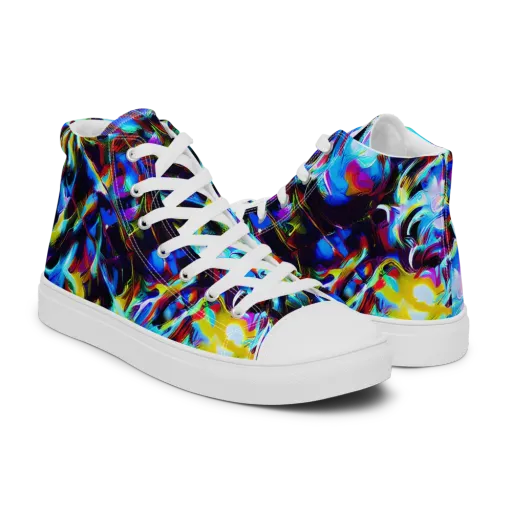 Spectrum Collision on a Men's High Top Canvas Shoes