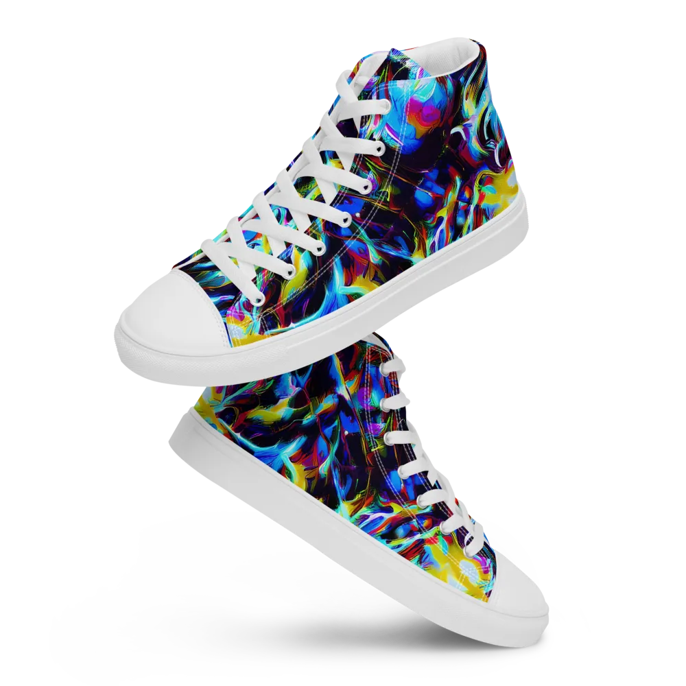 Spectrum Collision on Men's High Top Canvas Shoes — Front