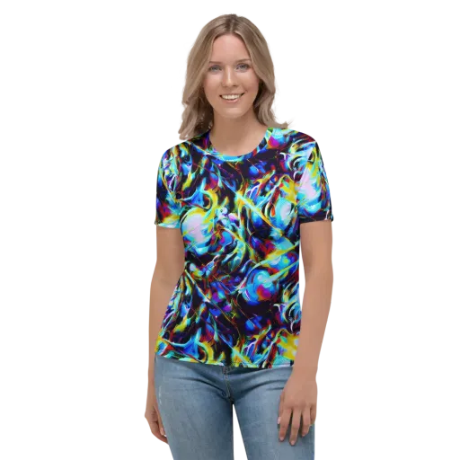 Spectrum Collision on a Women's Crew Neck T-Shirt