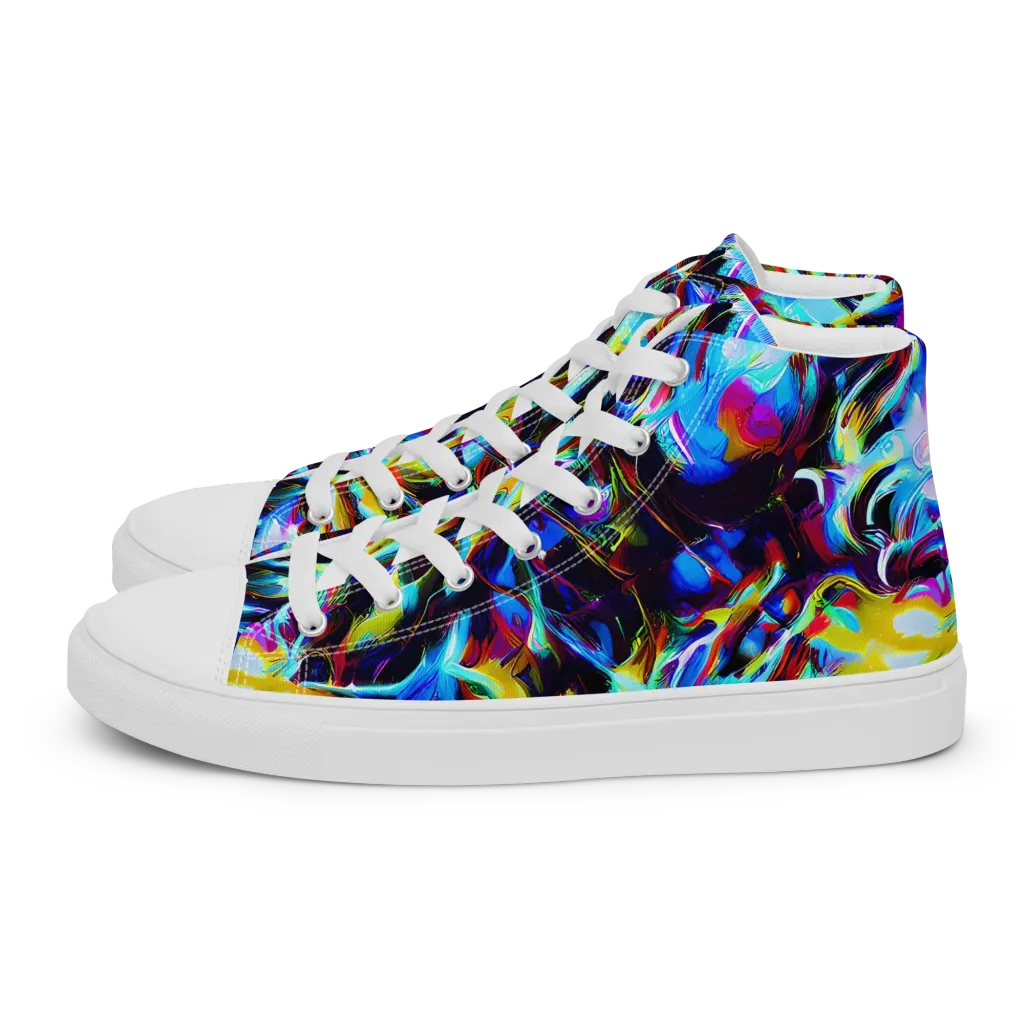 Spectrum Collision on Women's High Top Canvas Shoes — Left