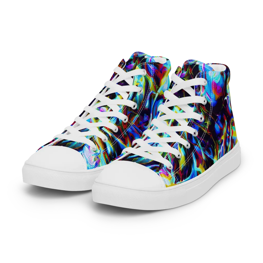Spectrum Collision on Women's High Top Canvas Shoes — Left Front